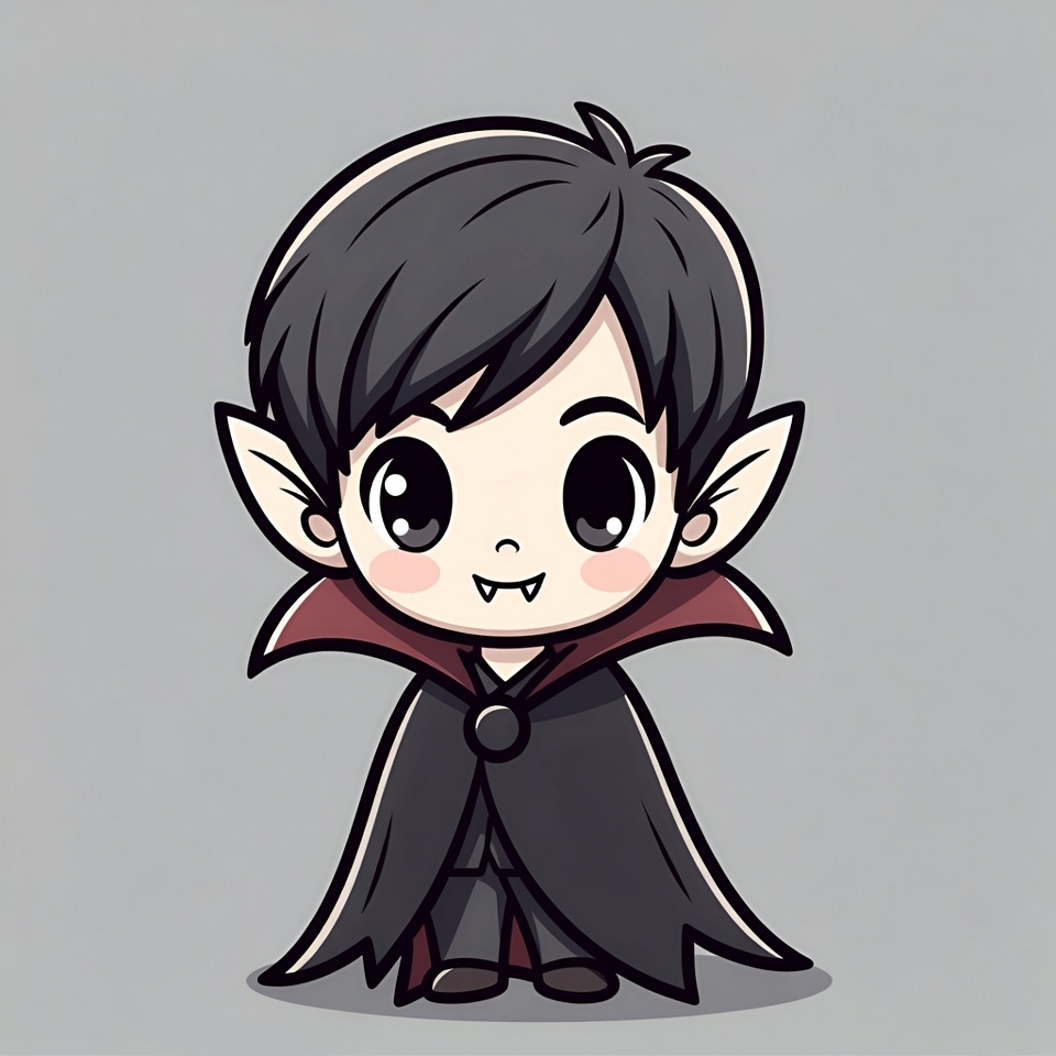 Cute chibi vampire boy illustration Cute chibi vampire boy illustration