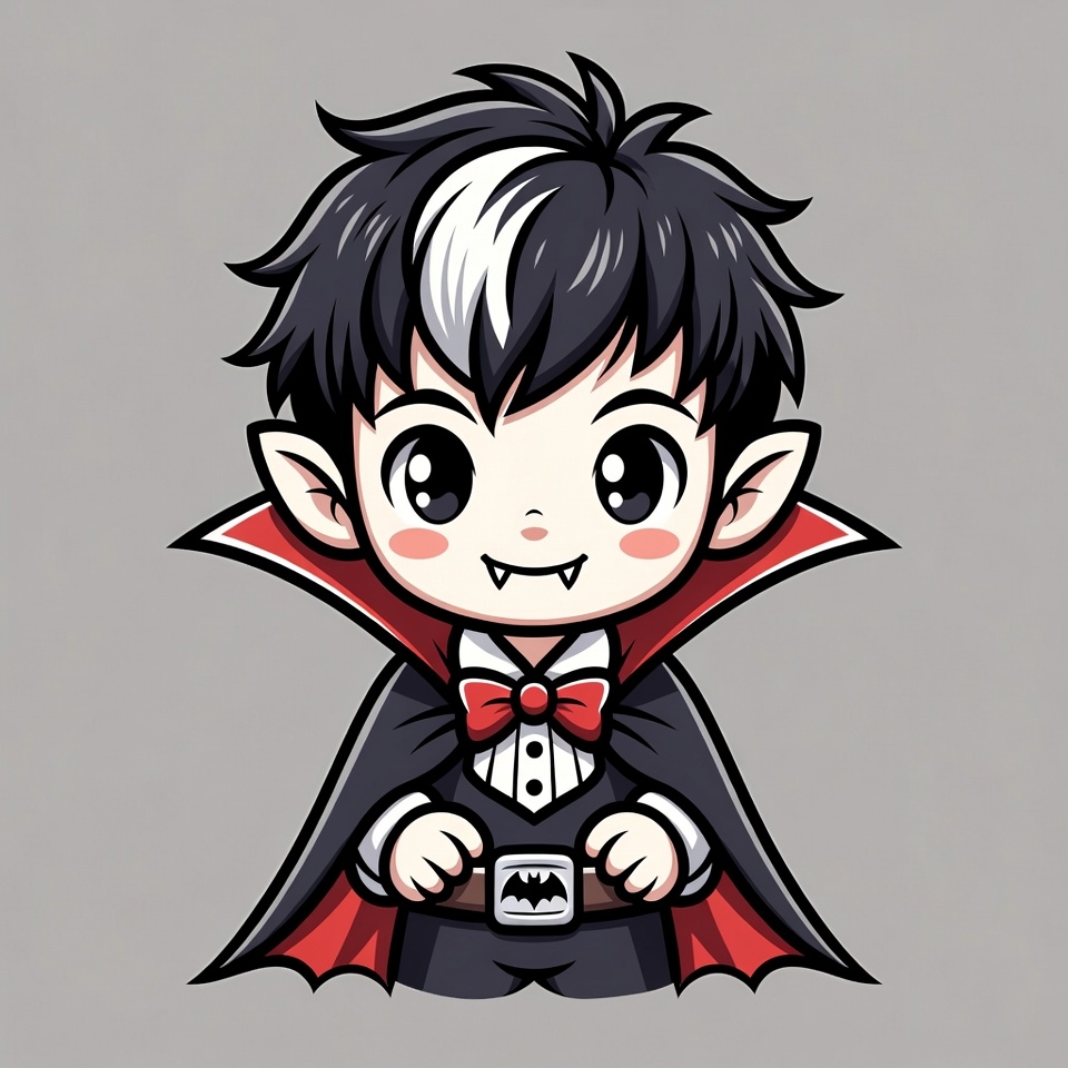Cute chibi vampire boy illustration Cute chibi vampire boy illustration