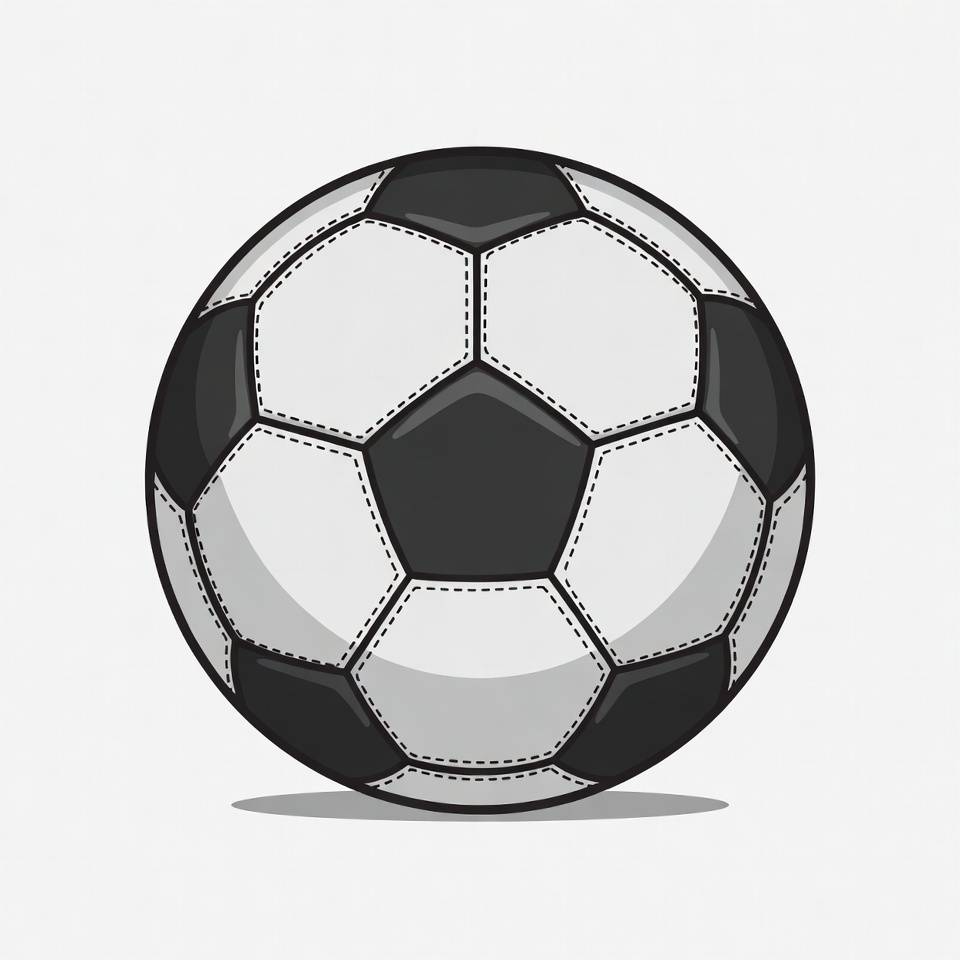 Black and white soccer ball illustration Black and white soccer ball illustration