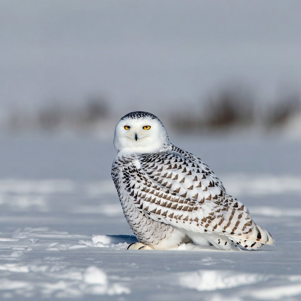 Snowy Owl on Snow Snowy Owl on Snow