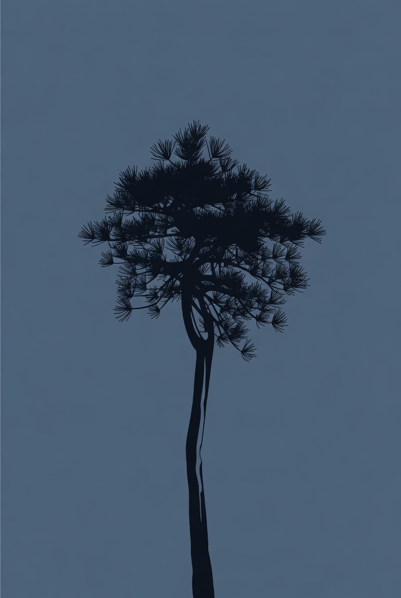 Silhouette of tall pine tree Silhouette of tall pine tree