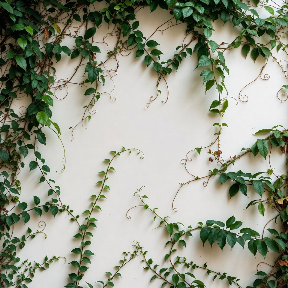 Green Ivy Vines on White Wall Green Ivy Vines on White Wall