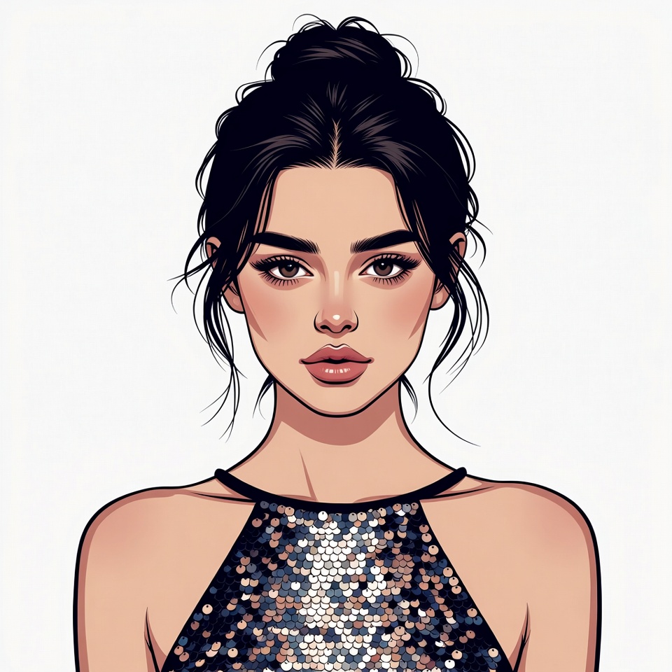 Beautiful woman in sequin top Beautiful woman in sequin top