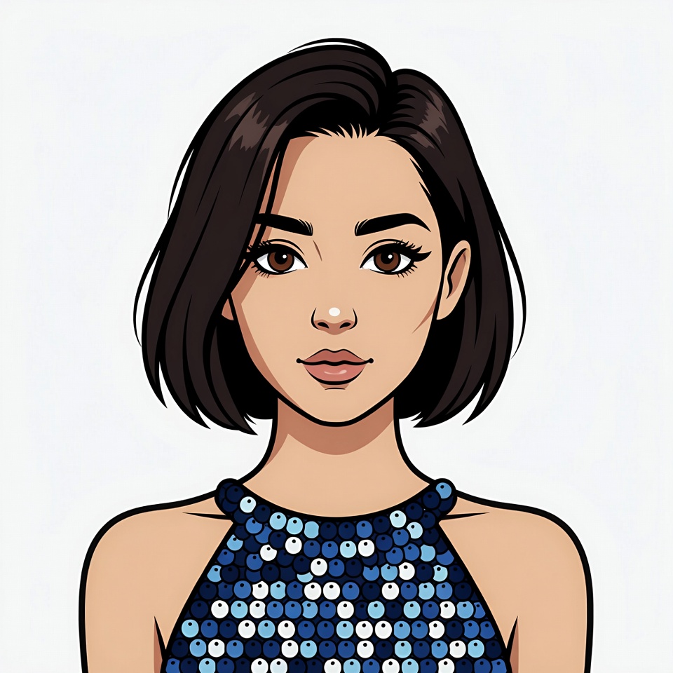 Asian woman in sequin dress Asian woman in sequin dress