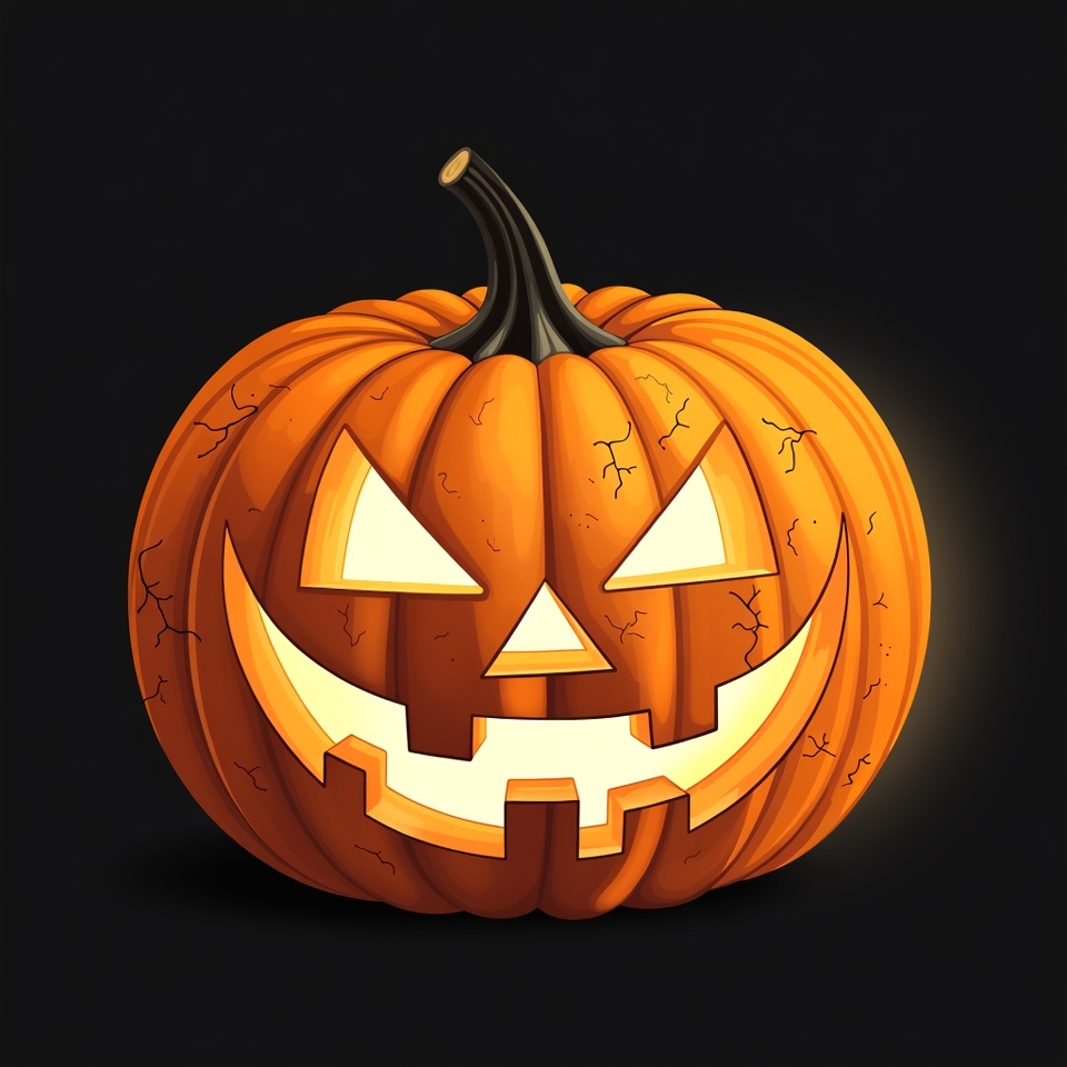 Jack-o'-lantern pumpkin on black background Jack-o'-lantern pumpkin on black background