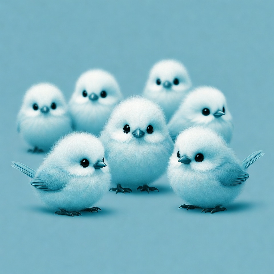 Group of Cute Fluffy Blue Chicks Group of Cute Fluffy Blue Chicks