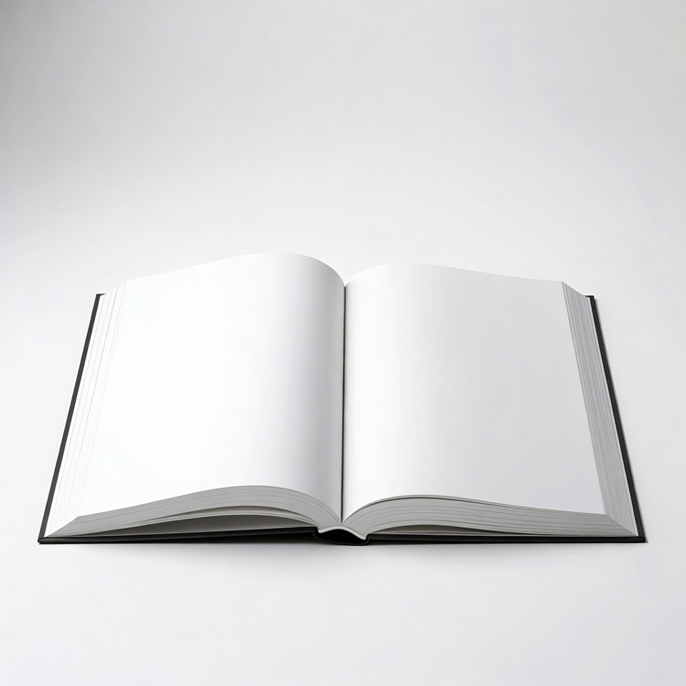 Open Blank Book on White Background Open Blank Book on White Background