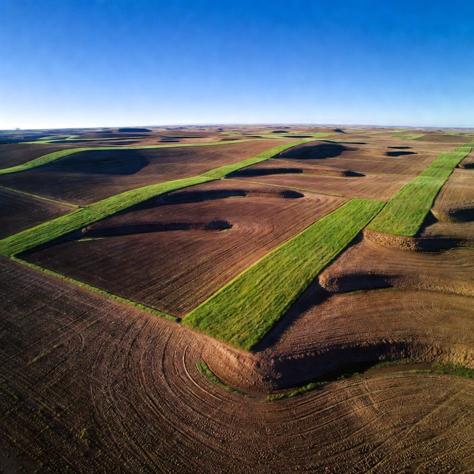 Aerial View of Farmland Fields Aerial View of Farmland Fields