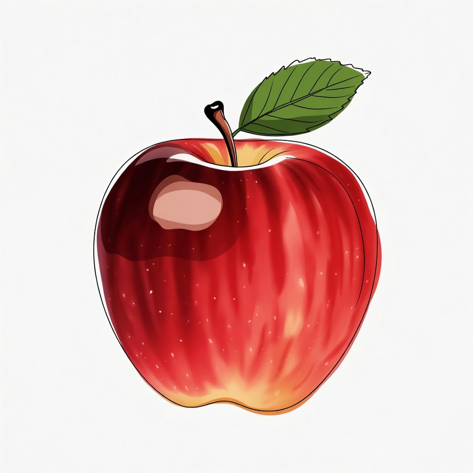 Red Apple with Leaf Red Apple with Leaf