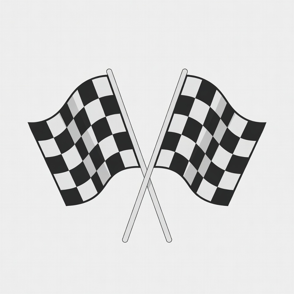 Crossed Checkered Racing Flags Crossed Checkered Racing Flags