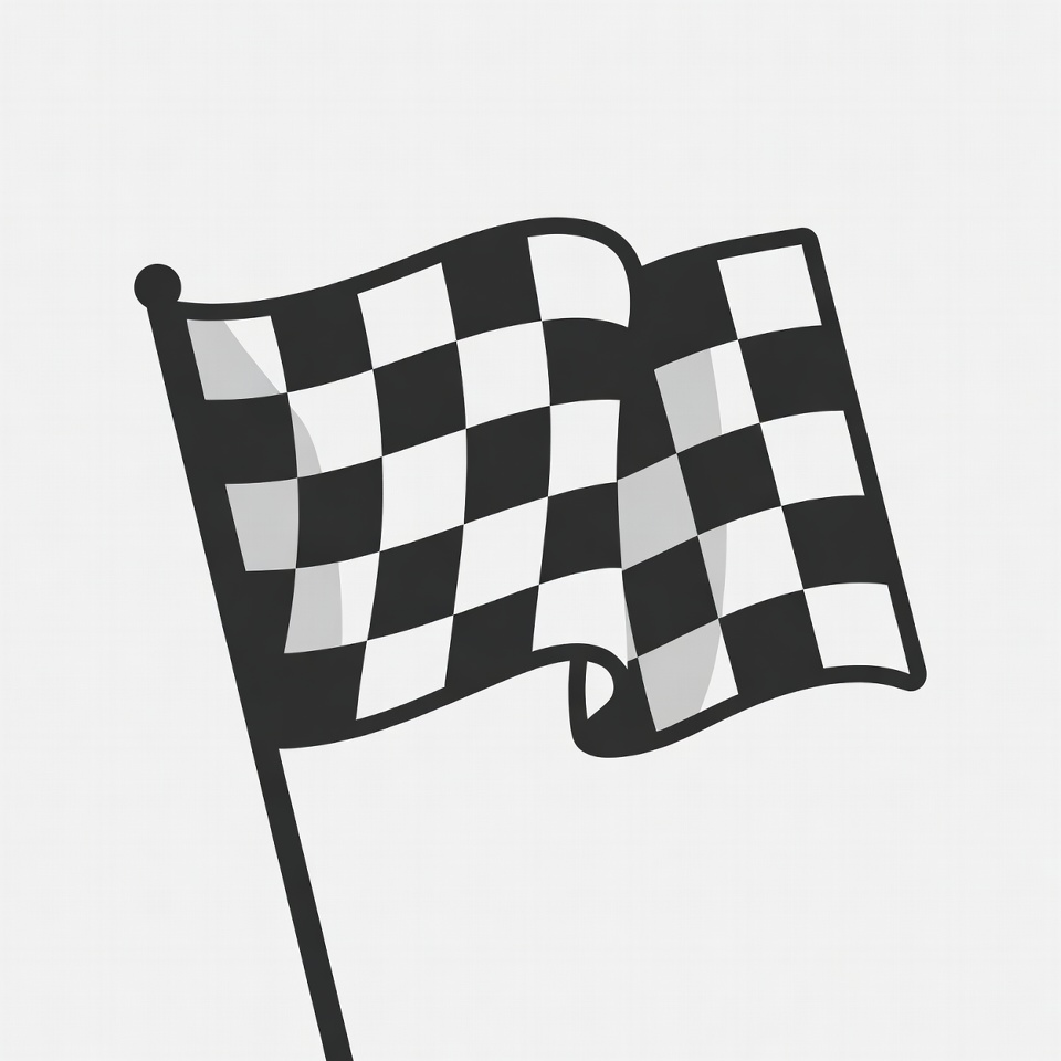 Waving Checkered Flag Illustration Waving Checkered Flag Illustration