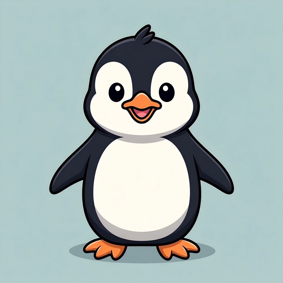 Cute cartoon penguin smiling Cute cartoon penguin smiling