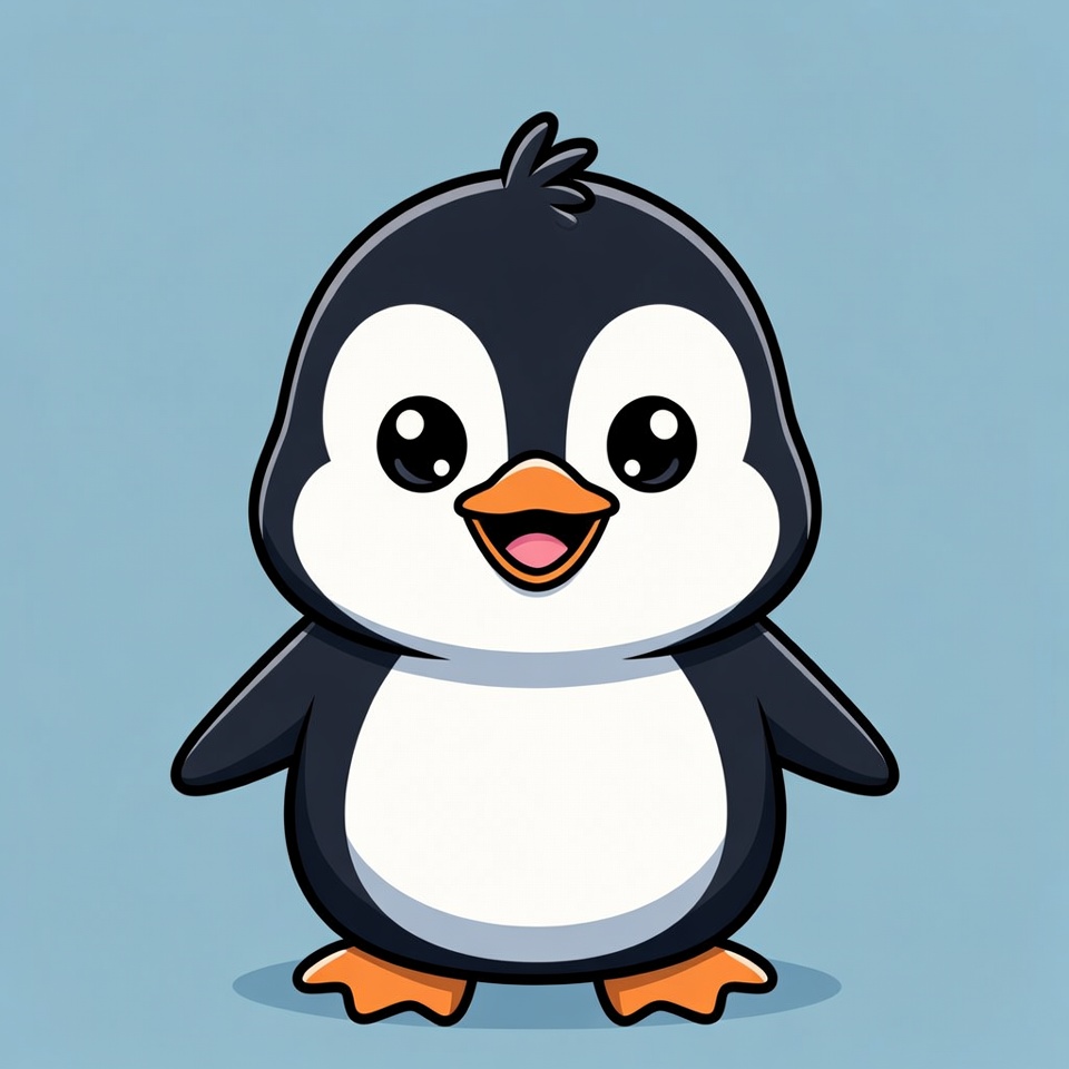 Cute cartoon penguin smiling Cute cartoon penguin smiling