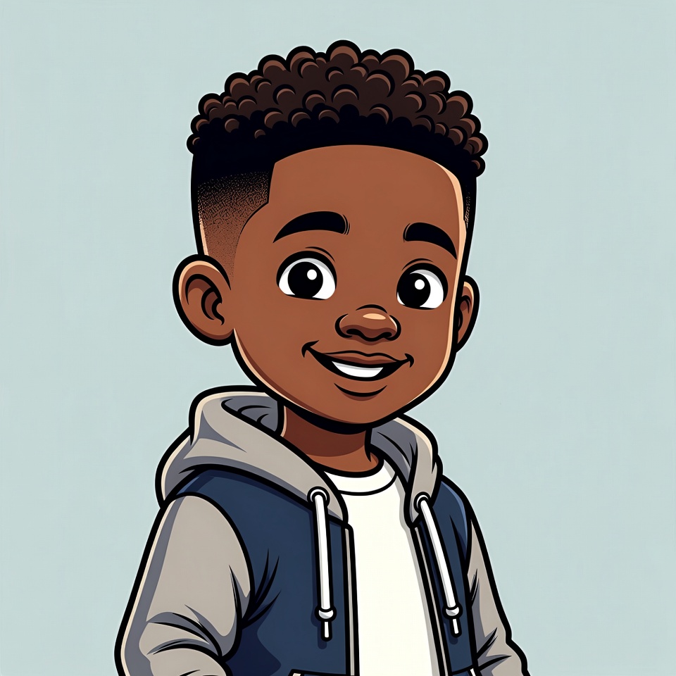 Smiling African-American boy illustration Smiling African-American boy illustration