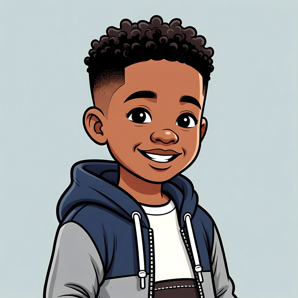 Smiling African-American boy in hoodie Smiling African-American boy in hoodie