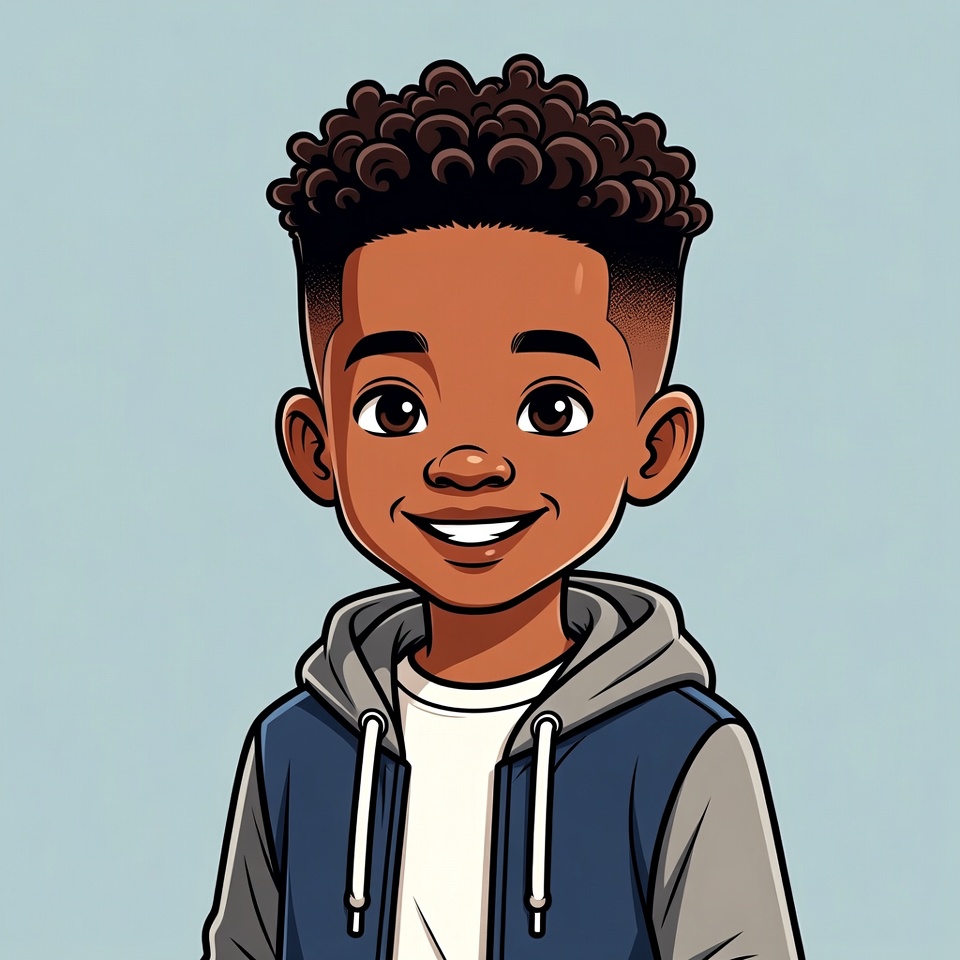 Smiling African-American boy in hoodie Smiling African-American boy in hoodie