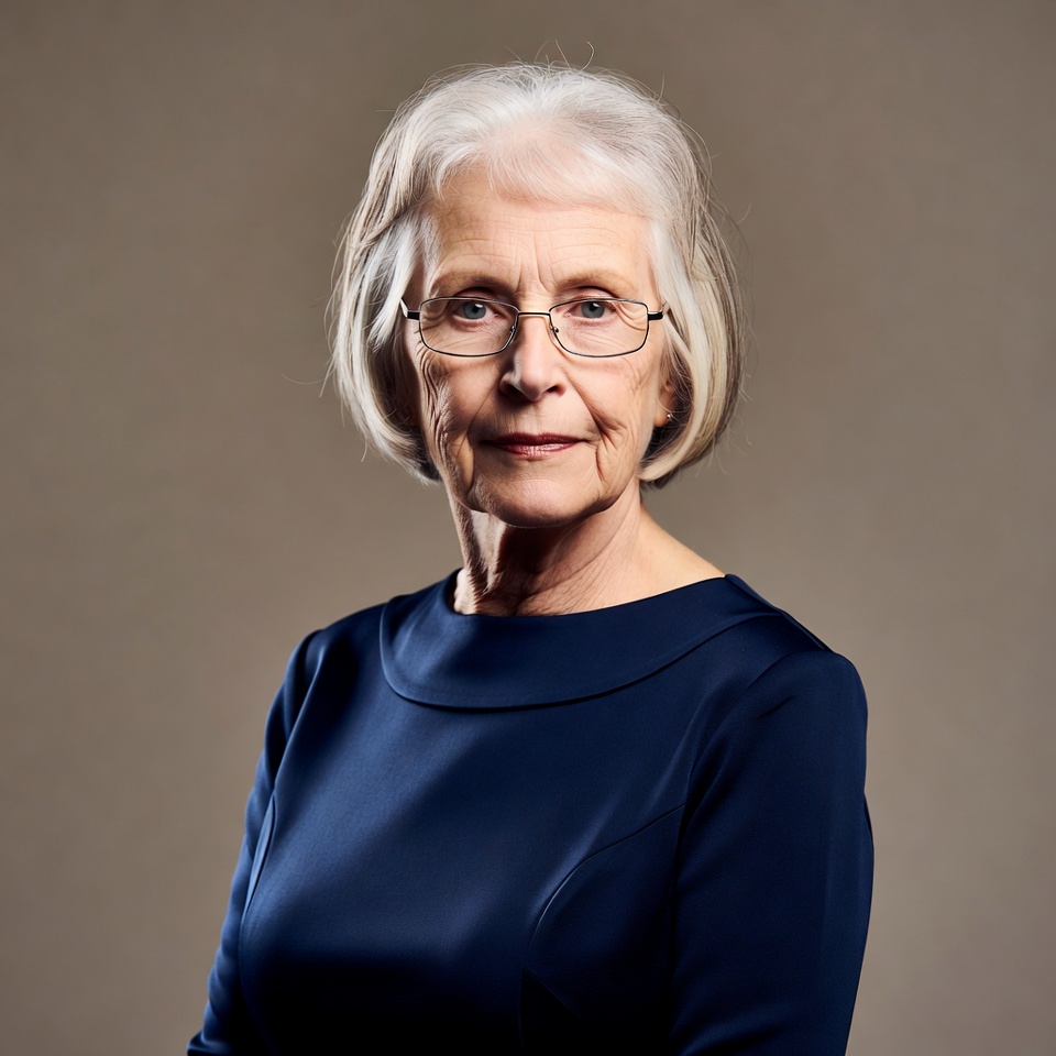 Elderly woman in blue dress Elderly woman in blue dress