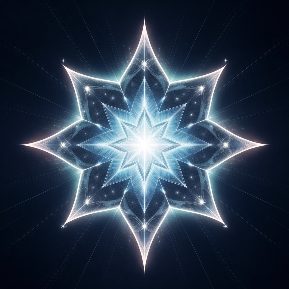 Glowing Blue Snowflake Illustration Glowing Blue Snowflake Illustration
