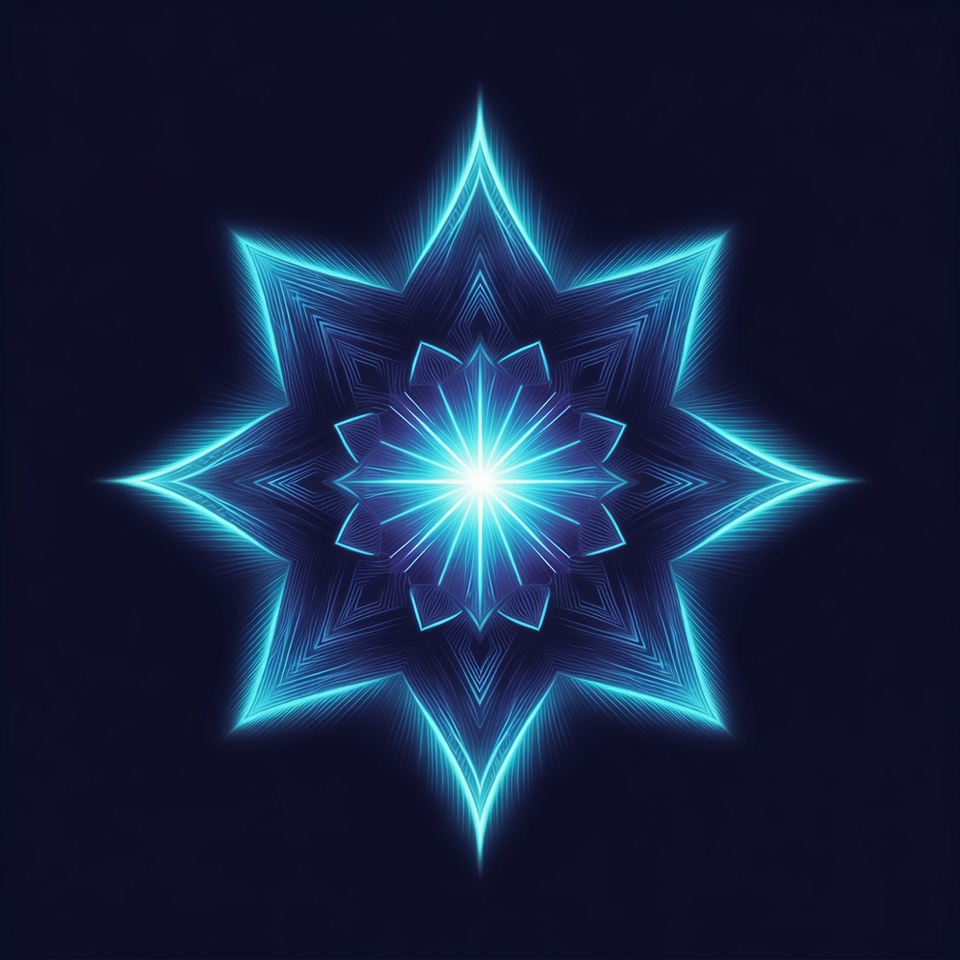 Glowing Blue Neon Star Glowing Blue Neon Star