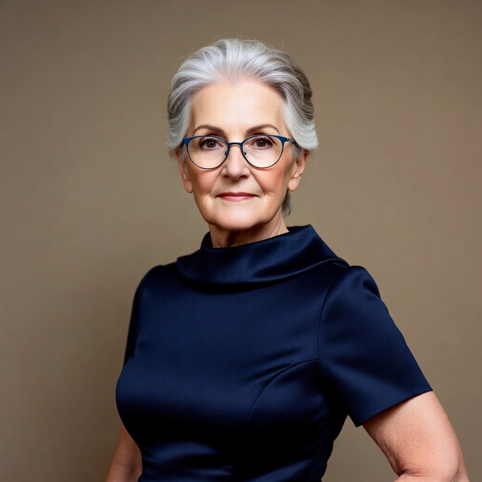 Elderly woman with glasses smiling Elderly woman with glasses smiling