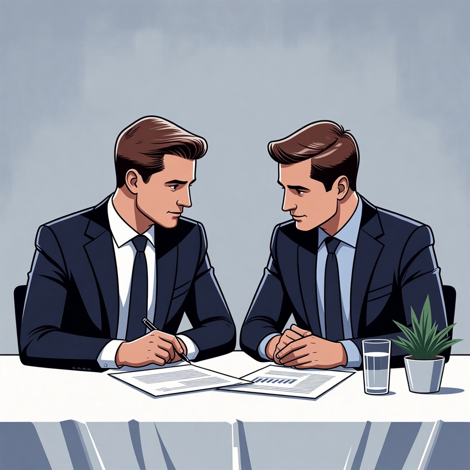 Two businessmen reviewing documents Two businessmen reviewing documents