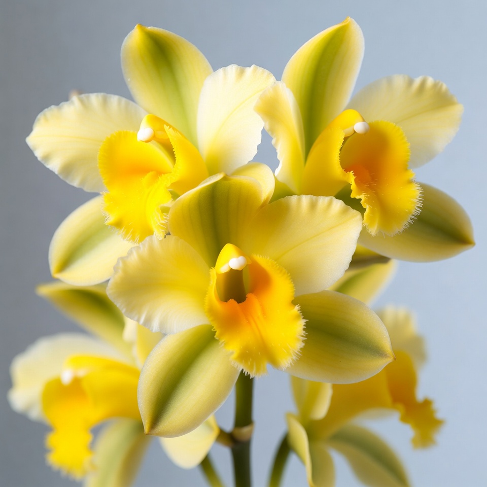 Yellow Cymbidium Orchid Bloom Yellow Cymbidium Orchid Bloom