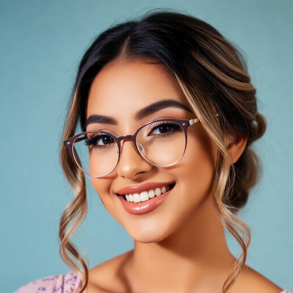 Smiling woman with glasses Smiling woman with glasses