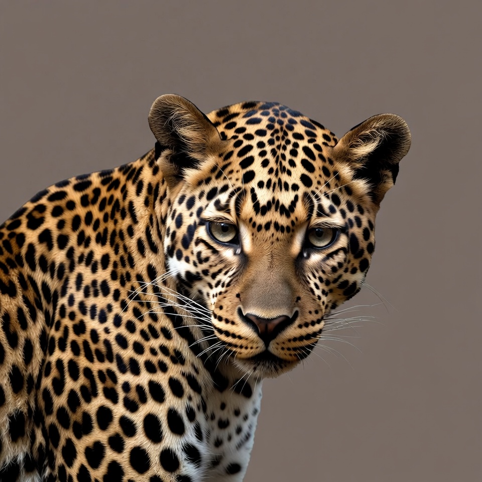 Leopard staring with intense eyes Leopard staring with intense eyes