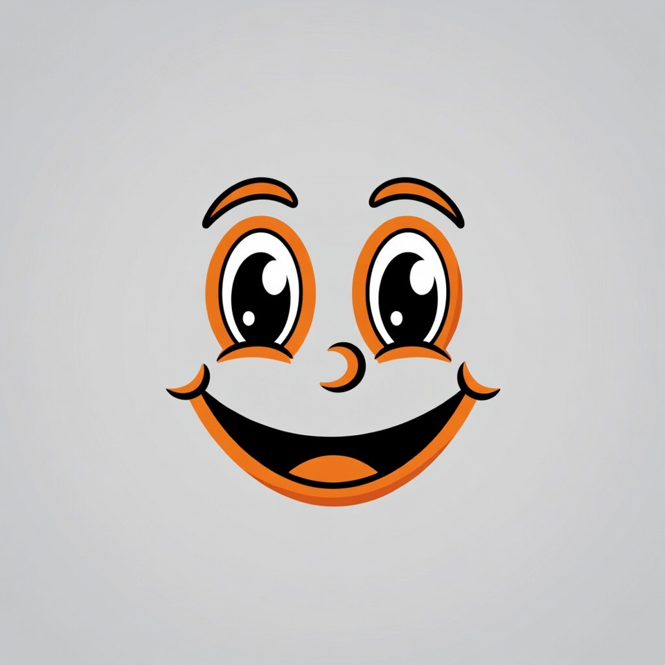 Orange Smiley Face Illustration Orange Smiley Face Illustration