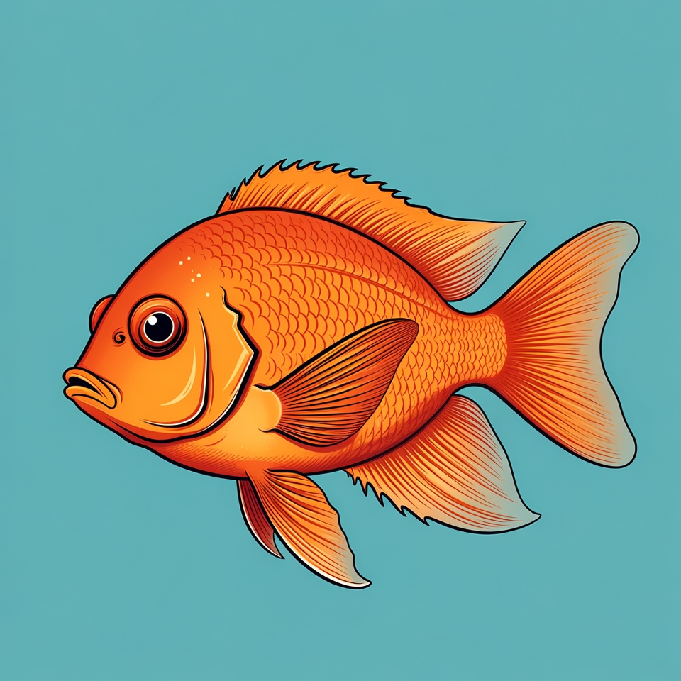 Orange Angelfish illustration isolated background Orange Angelfish illustration isolated background