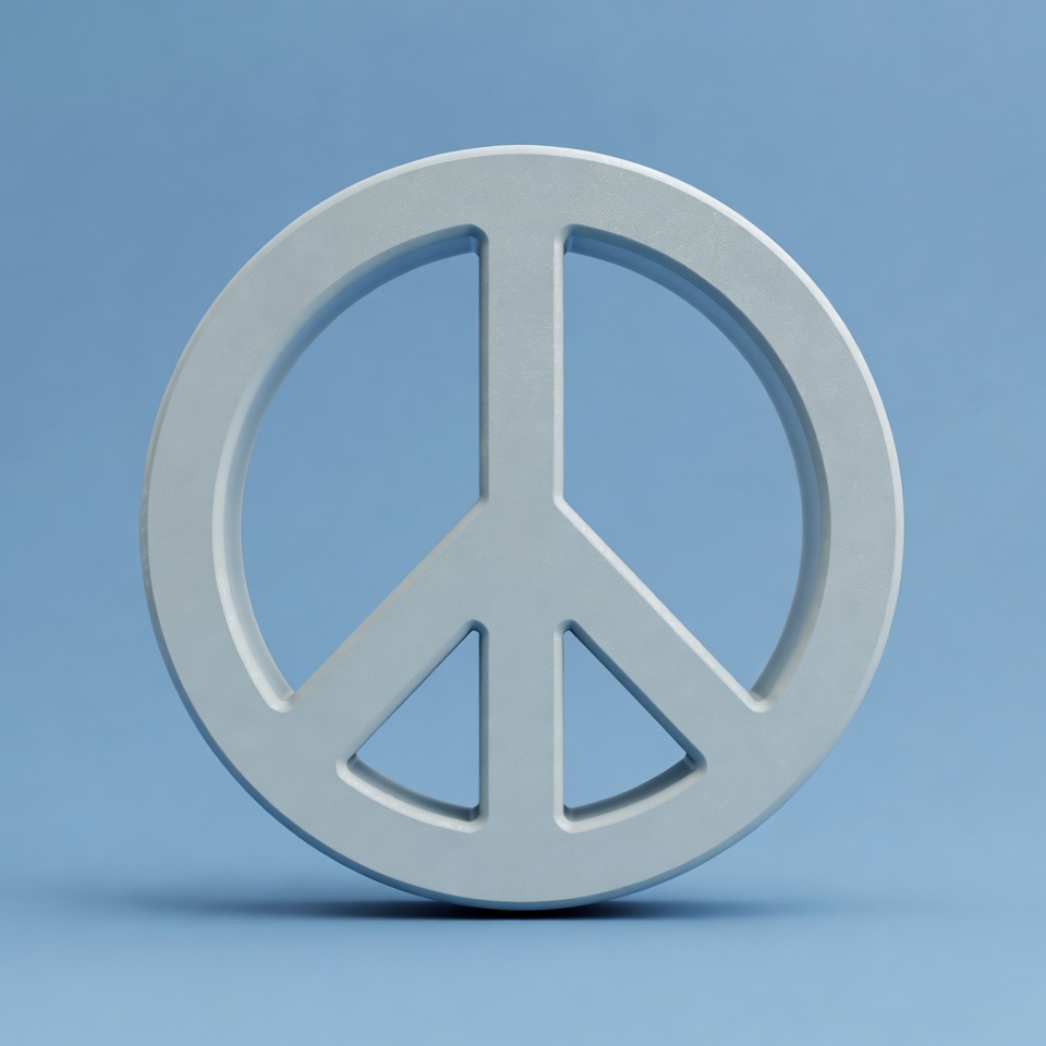 3D White Peace Symbol 3D White Peace Symbol