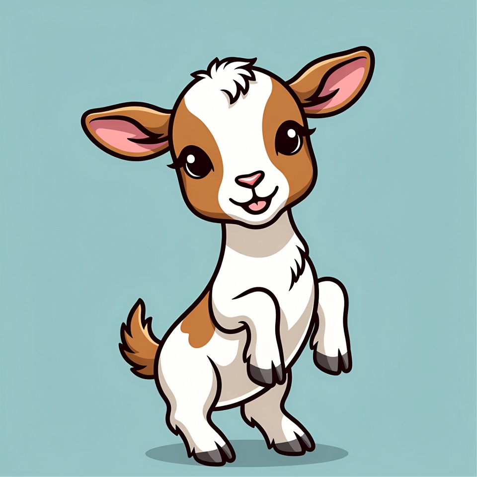 Cute baby goat illustration Cute baby goat illustration