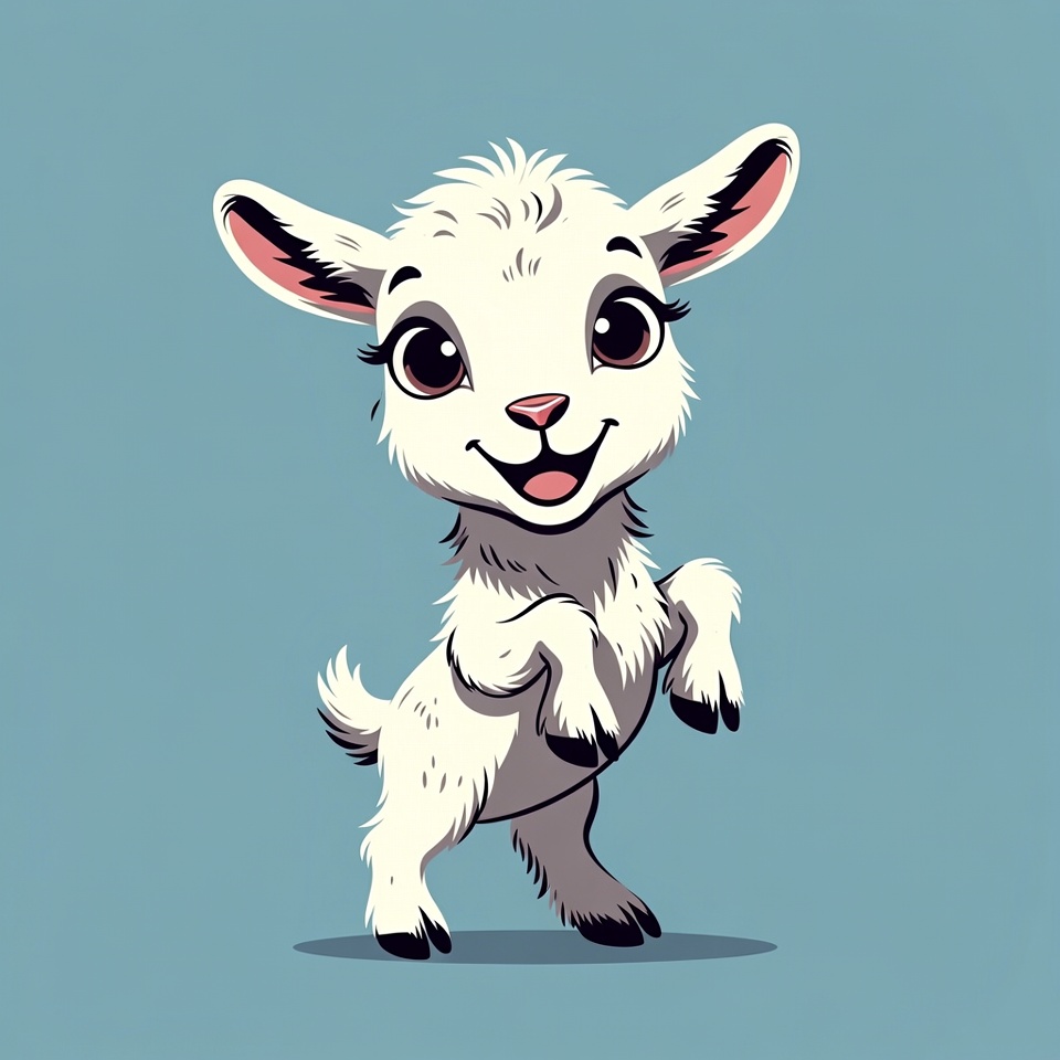 Cute cartoon baby lamb dancing Cute cartoon baby lamb dancing