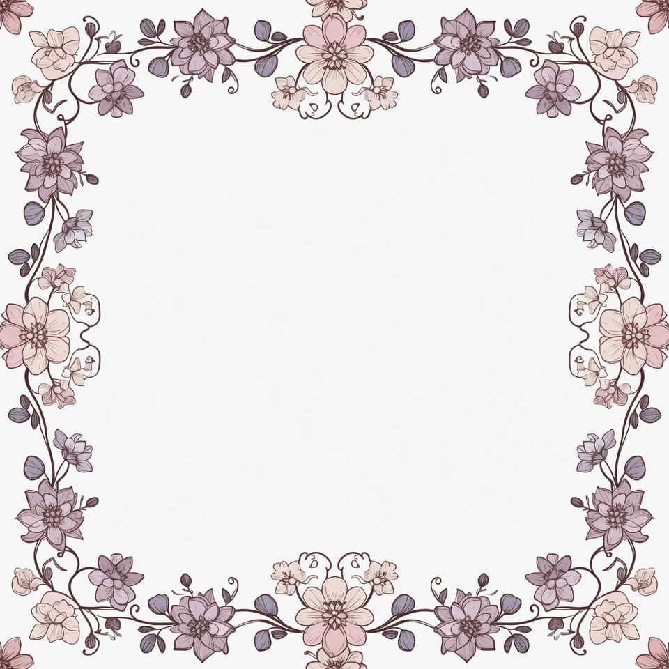 Pink Floral Frame Border Pink Floral Frame Border