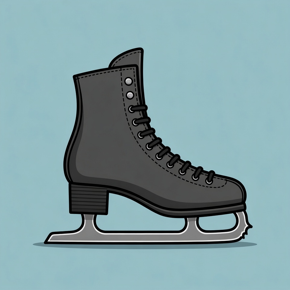 Black ice skate illustration Black ice skate illustration
