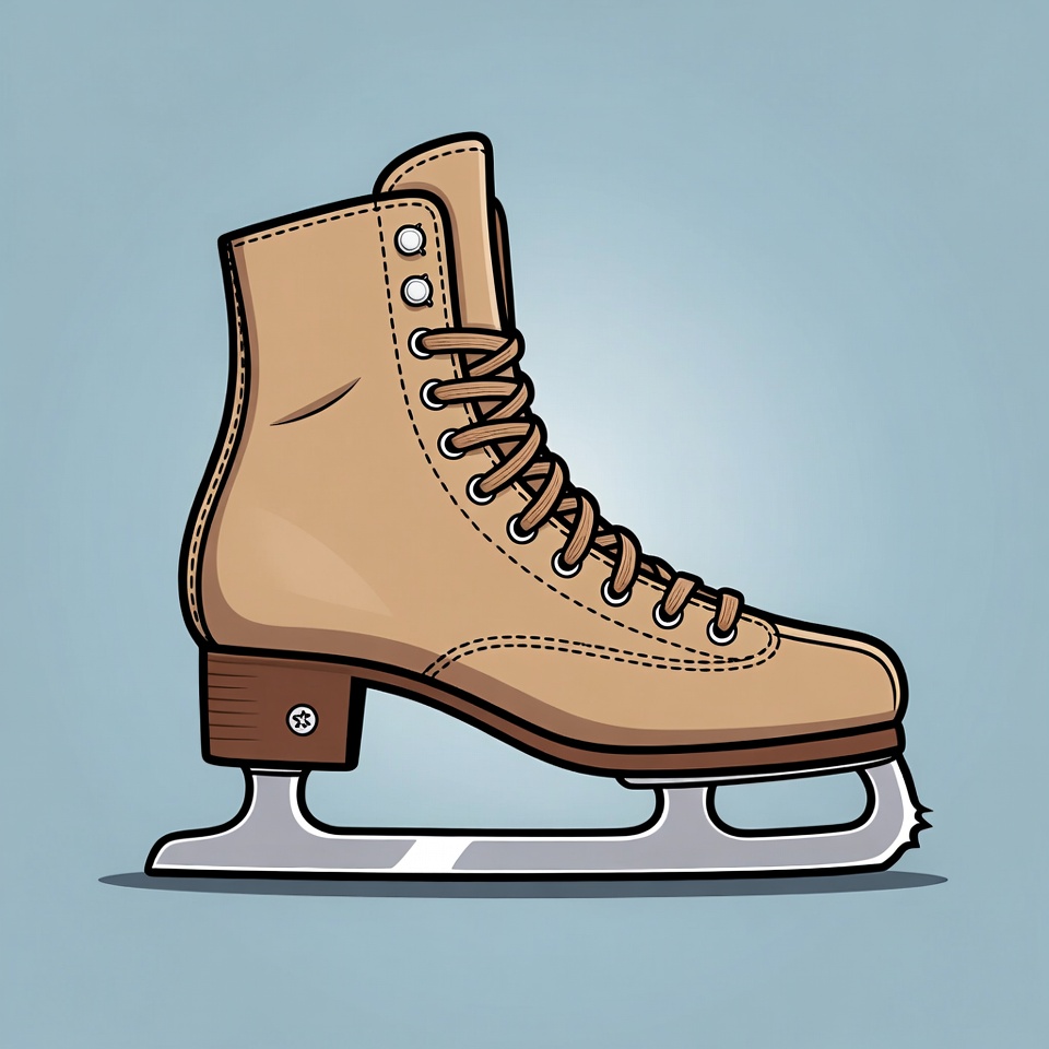 Brown Ice Skate Illustration Brown Ice Skate Illustration