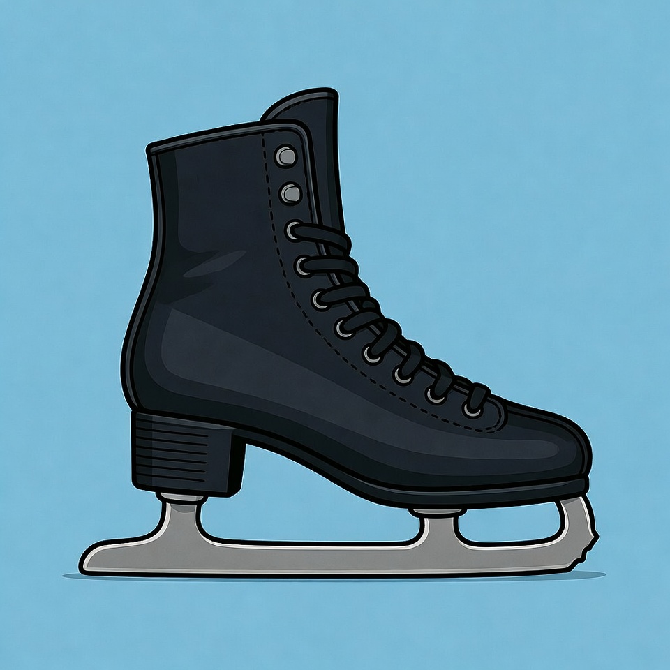 Black Ice Skate Illustration Black Ice Skate Illustration