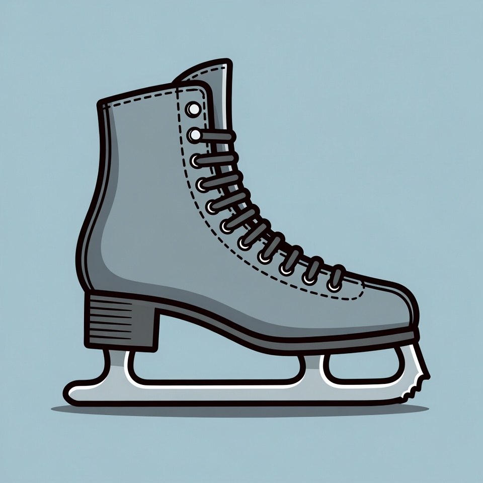 Gray Ice Skate Illustration Gray Ice Skate Illustration