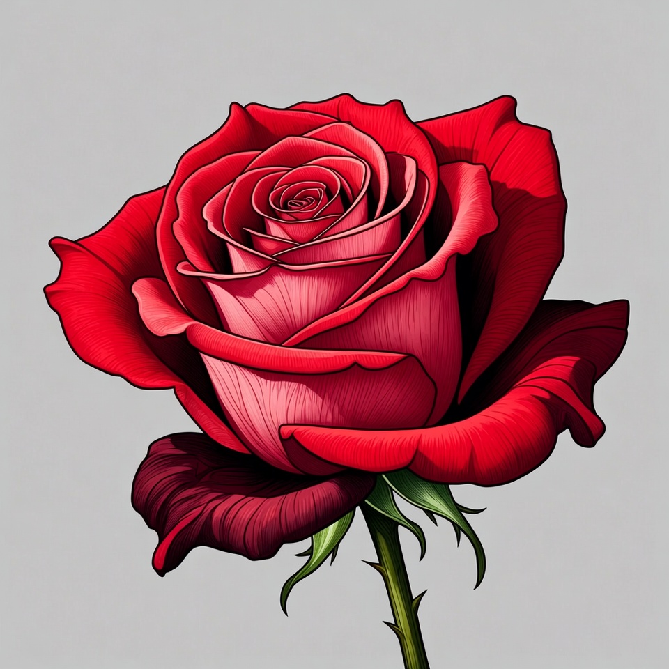Red Rose on Gray Background Red Rose on Gray Background