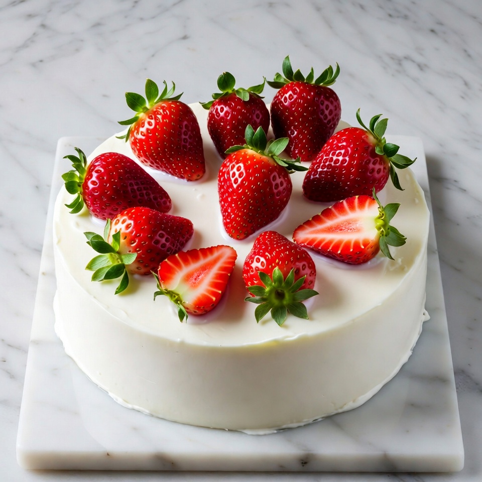 Strawberry Topped White Cake Strawberry Topped White Cake