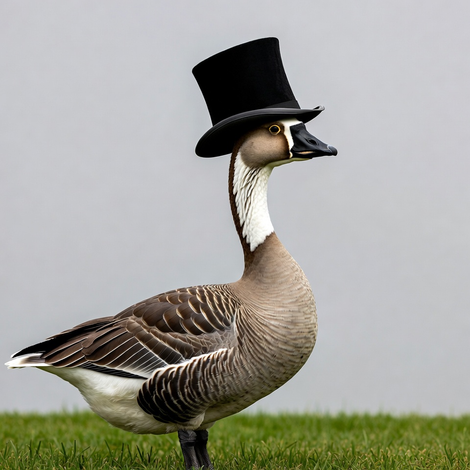 Goose wearing top hat Goose wearing top hat