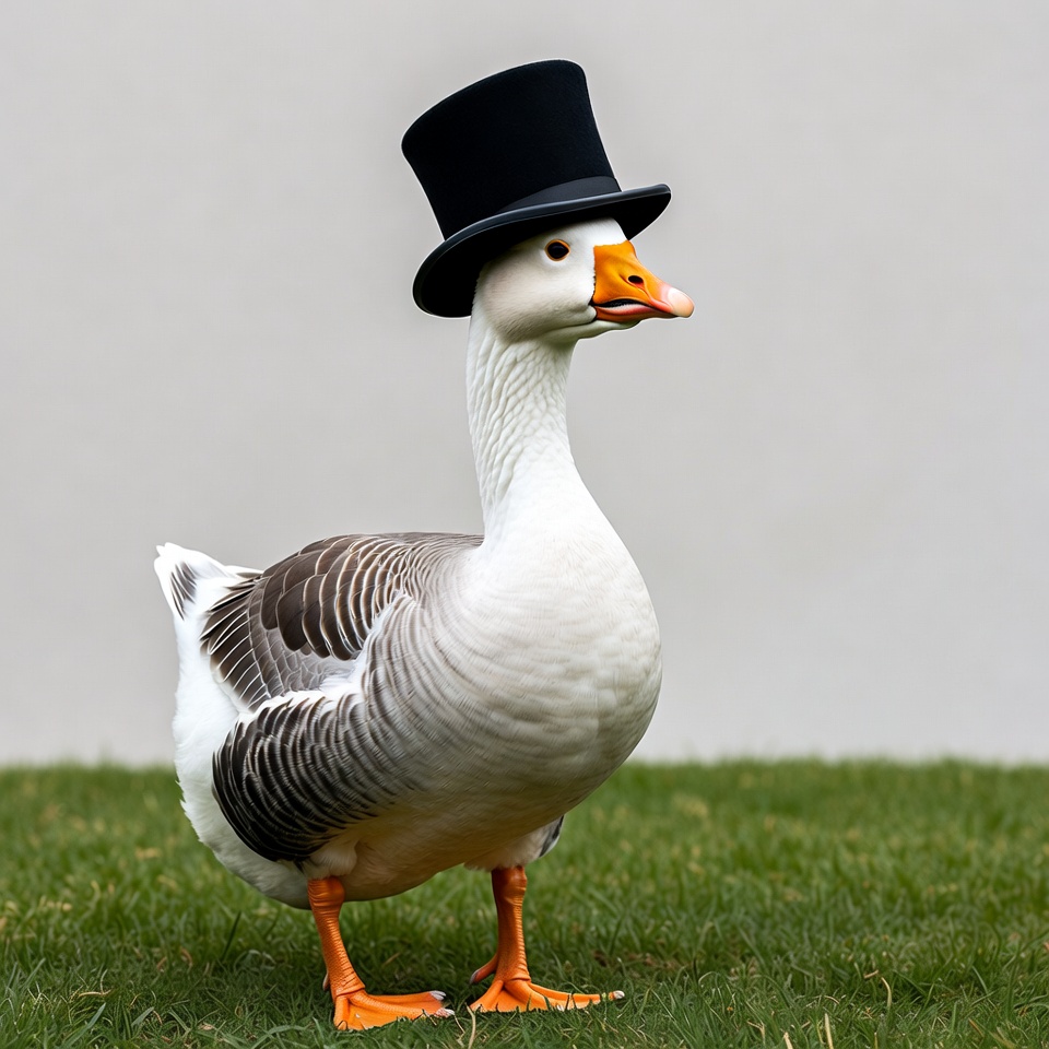 Goose wearing top hat Goose wearing top hat