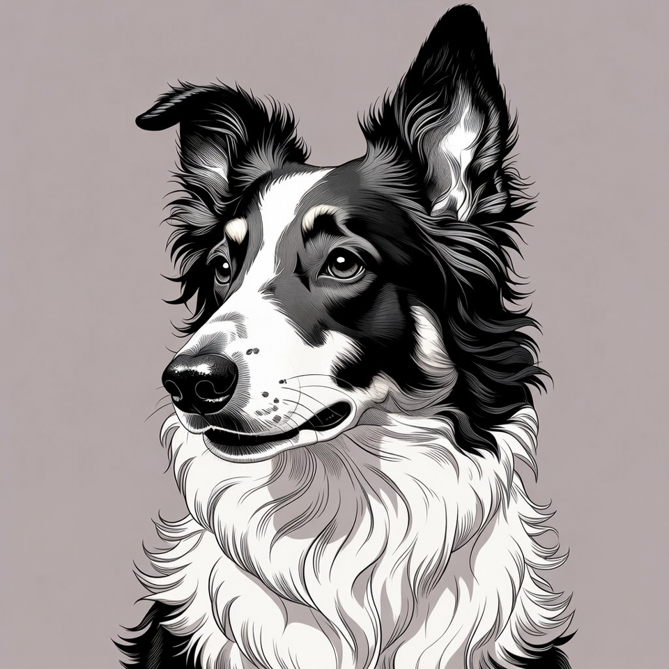 Border Collie dog portrait Border Collie dog portrait