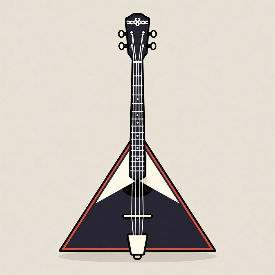 Black Triangular Balalaika Illustration Black Triangular Balalaika Illustration