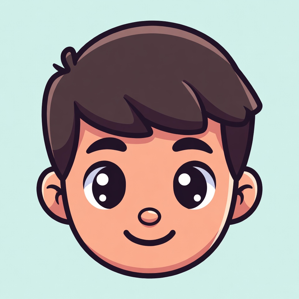 Smiling cartoon boy face Smiling cartoon boy face