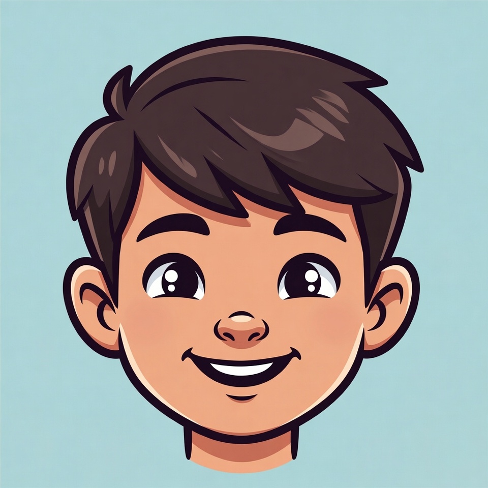 Smiling Asian boy cartoon face Smiling Asian boy cartoon face