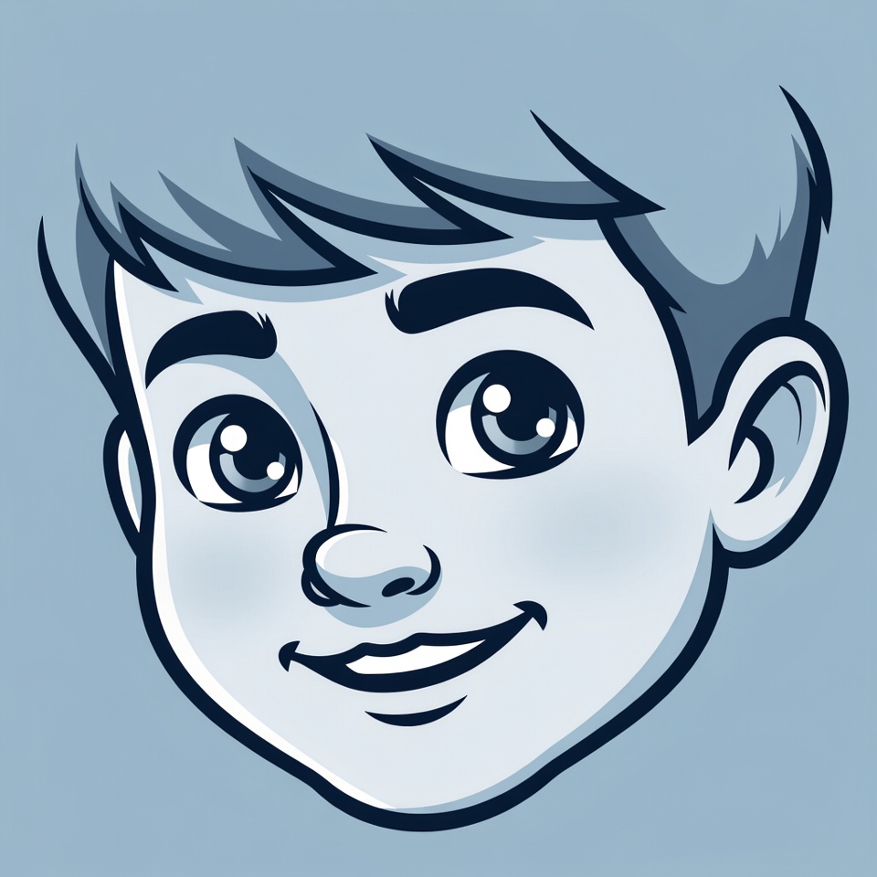 Smiling cartoon boy face Smiling cartoon boy face