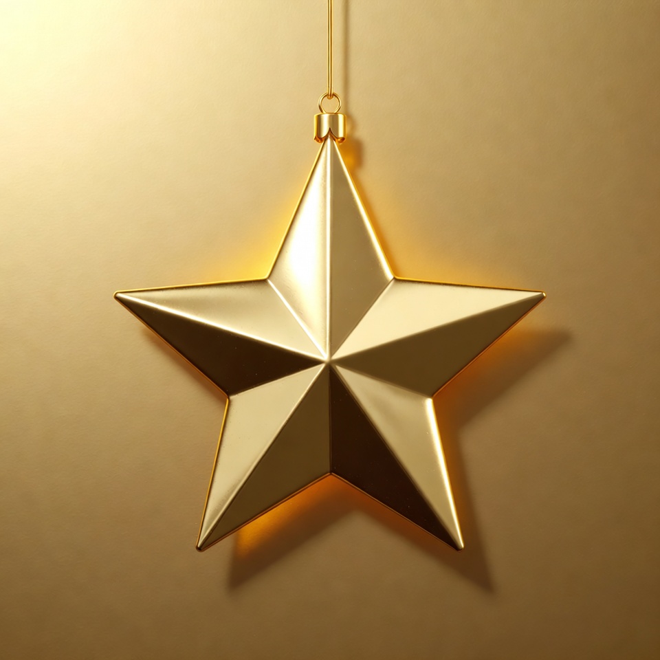 Golden Christmas Star Ornament Golden Christmas Star Ornament