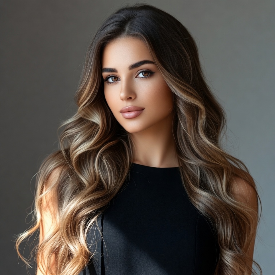 Beautiful woman with long wavy hair Beautiful woman with long wavy hair