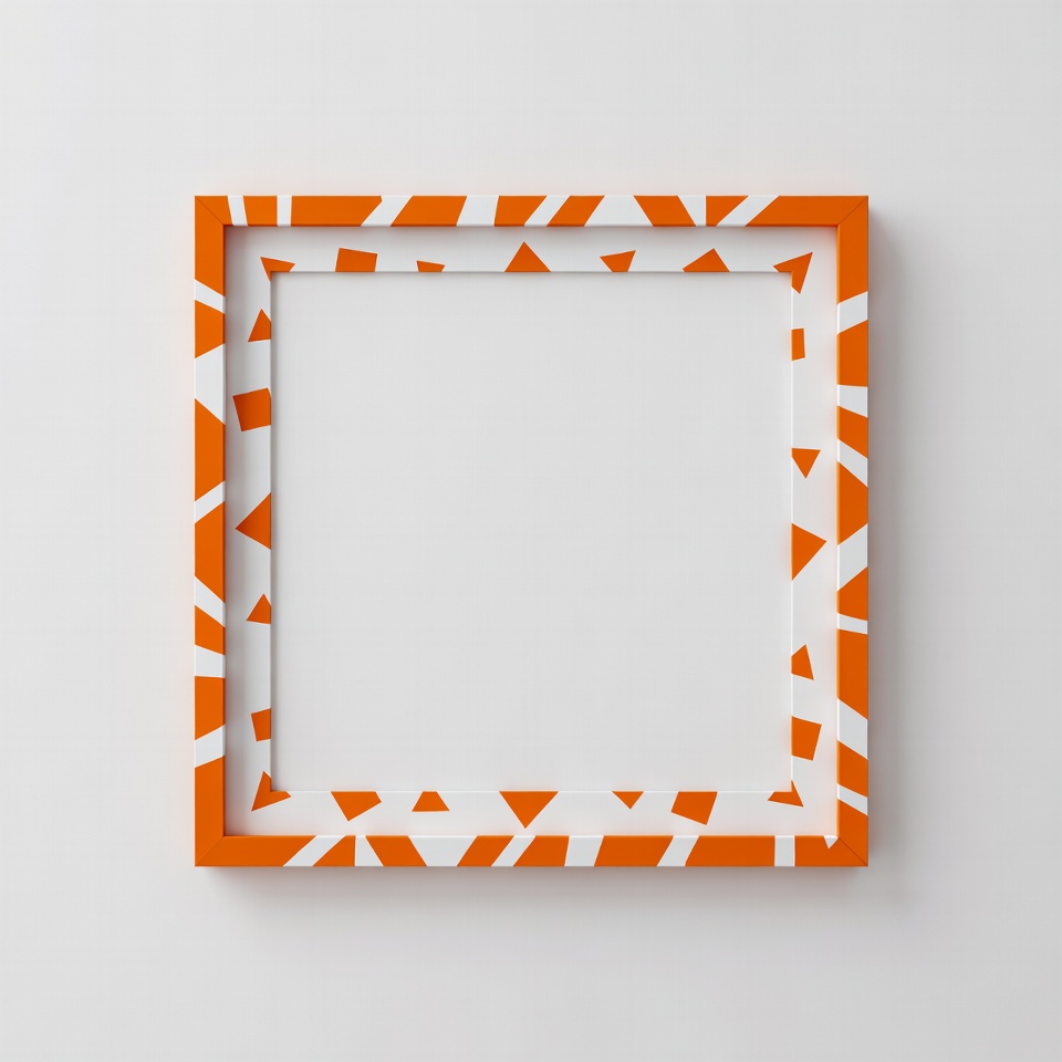 Orange Triangle Pattern Picture Frame Orange Triangle Pattern Picture Frame